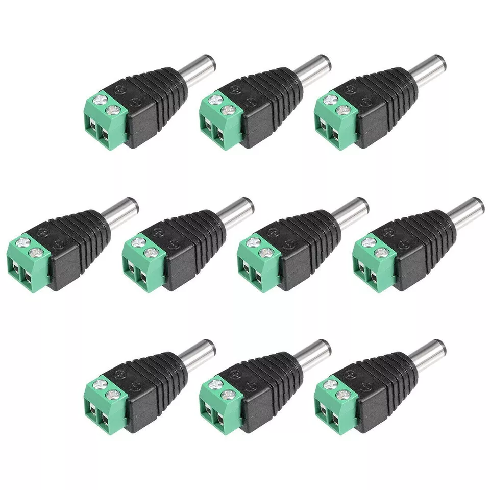 10pcs - 2.1mm CCTV camera DC Power Male Jack Connector (image for) 10pcs - 2.1mm CCTV camera DC Power Male Jack Connector